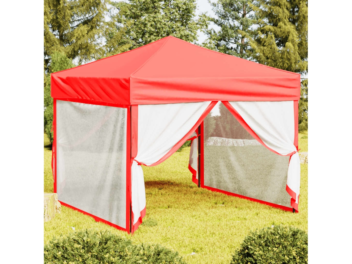Vidaxl Tenda Para Festas Dobrável Com Paredes Laterais 3x3 M Vermelho