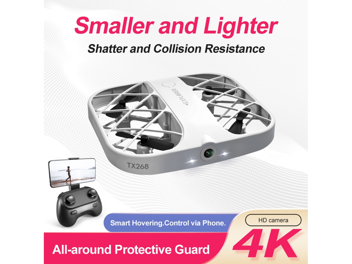 Drone Mini Grade de Controle Remoto 4K Duração Da Bateria: 8 Min Branco YIZHOOD