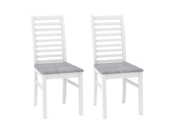 Conjunto 2 Cadeiras de Jantar em Couro Sintético, Pés em Madeira de Seringueira, Branco/cinza NORTHIX
