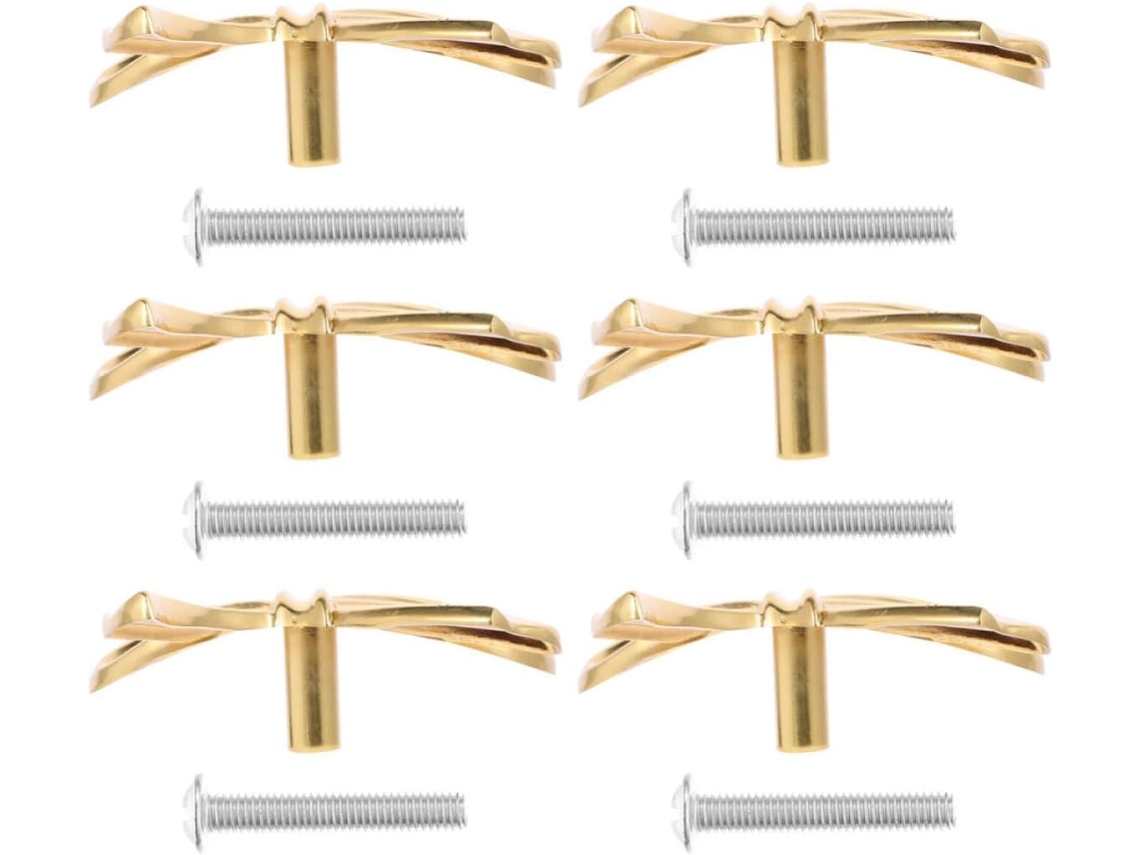 Hemoton Conjunto De 6-puxadores Em Latão Com Formato Para Armários Puxadores Decorativos Dourado Antigo Decoração Casa