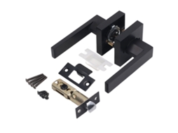 Conjunto De Maçaneta De Porta De Passagem Interior Mango Metal Decoração Preta Para Espessura De 35‑50mm