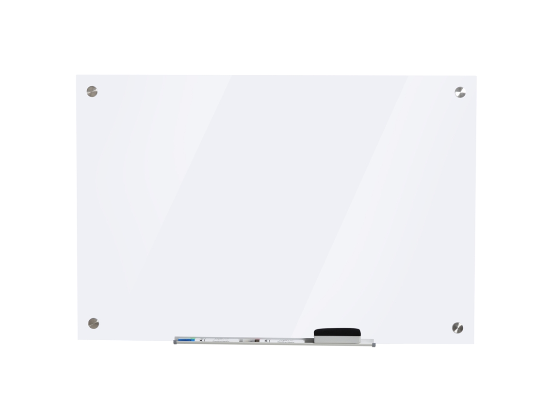 Placa de vidro com bandeja de parede, sem moldura, 90x60x0,45 cm, branco | S/MARCA