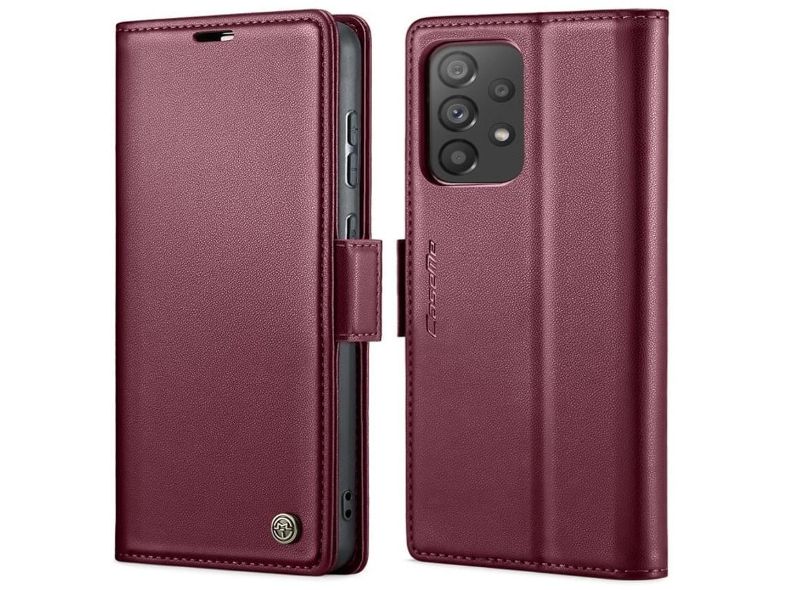 Capa Para Samsung Galaxy A73 5g Borboleta Fivela Litchi Textura De Telefone De Couro Rfid Antirroubo Vinho Tinto