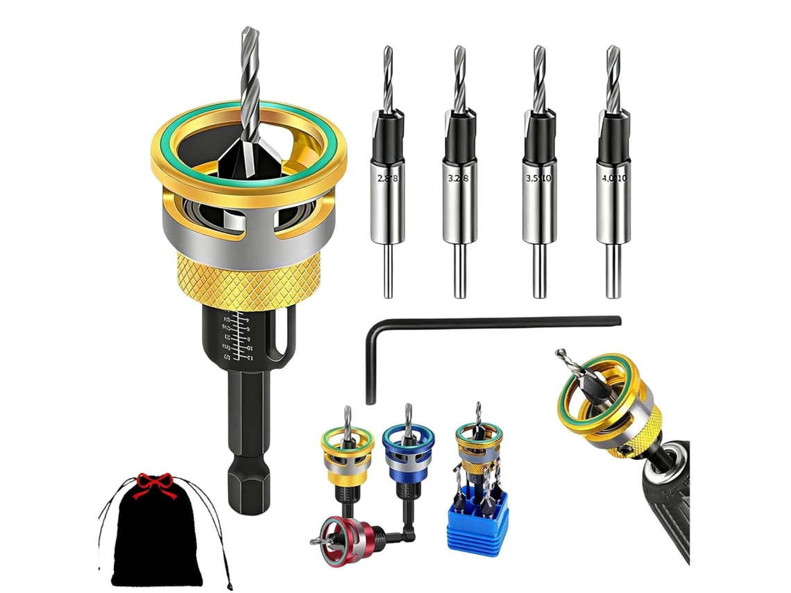 Conjunto De 4 Brocas Aço Rápido (hss) Com Canais, Encaixe Hexagonal