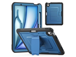 Para iPad Air 11 (2024) Camada de PC TPE com suporte oculto Liga de zinco Azul marinho Hengrongshen (2025)