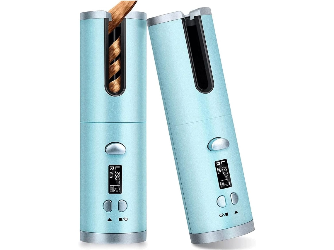 (cinza) Modelador De Cachos Automático Sem Fio, Rotação Cerâmica, 6 Temporizadores-aquaforge