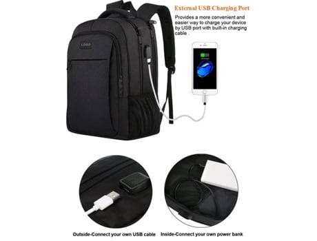 Travel Laptop Backpack, Work Bag Lightweight Laptop Bag With Usb Charging Port, Anti Theft Business Backpack, Fits 156 Inch Laptop Black Beijiyi