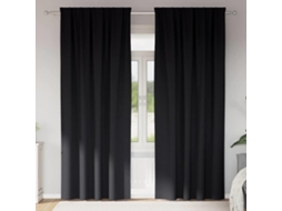 Vidaxl Cortinas Blackout Com Argolas 2 Unid. Preto 245 X 140 Cm