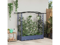 Vidaxl Cama Elevada Com Treliça E Telhado Cinzento 169 X 40 X 123 Cm