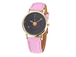 Relógio de Pulso Feminino Analógico de Quartzo com Dial Redondo em Ligação Moderno Rosa
