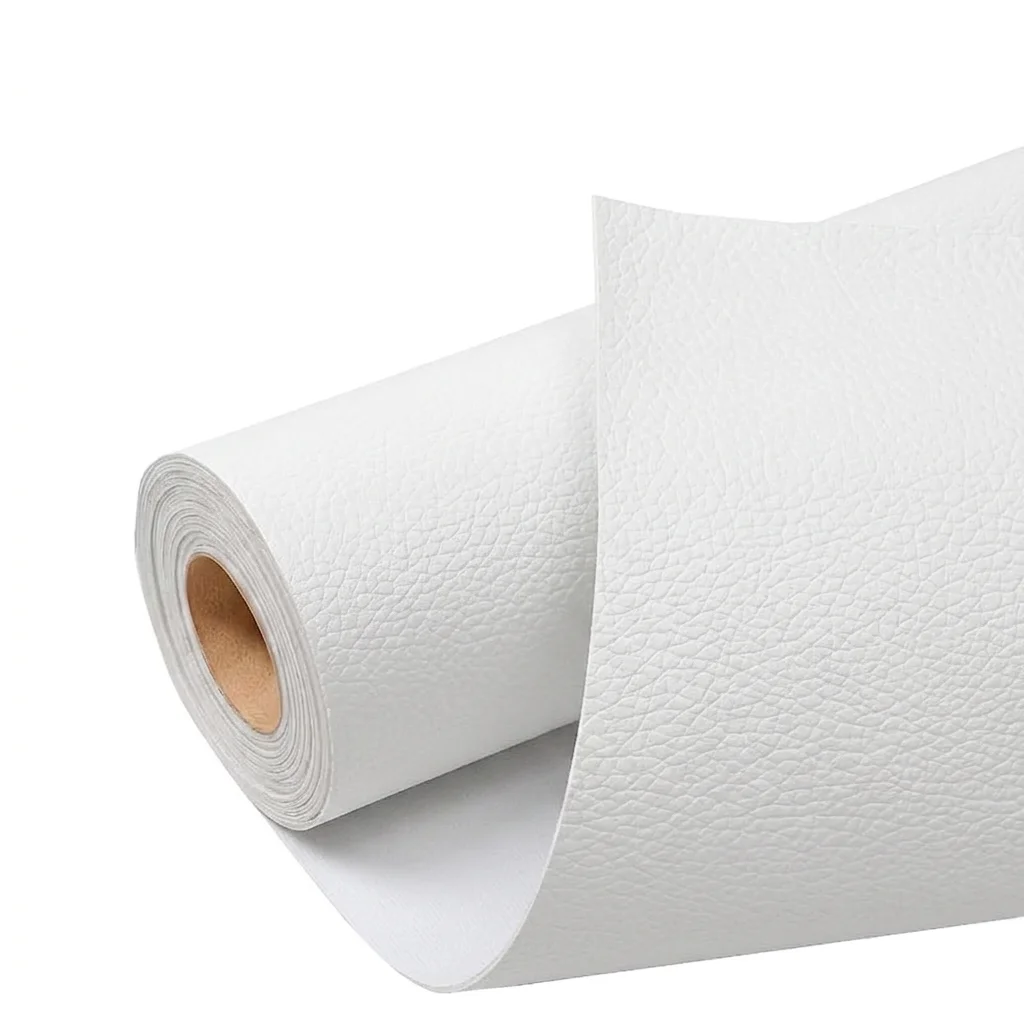 (branco, 50 X 300 Cm) Rolo De Couro Sintético Pu Autoadesivo, À Prova D'água, Recortável, Para Reforma Diy