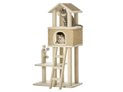 Casa Com Almofada E Brinquedos, Sisal E Peluche, Khaki+bege+café