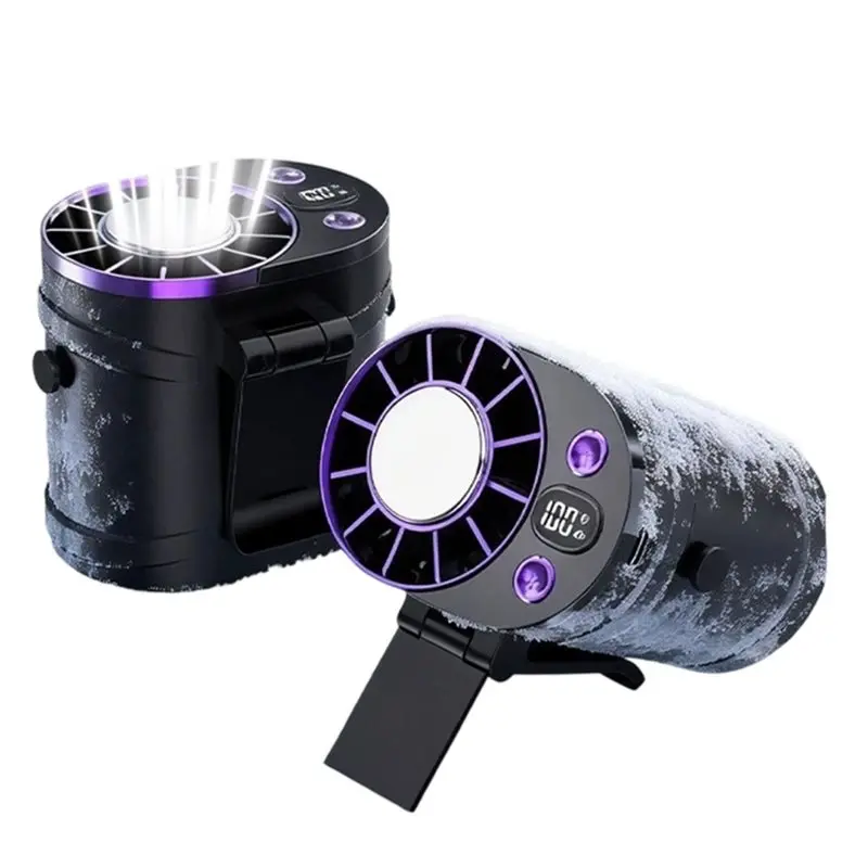 Clipe Para Ventilador Com Display Led (preto), Design Para Montagem Na Cintura, Preto