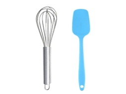 Conjunto de 2 Utensílios de Cozinha de Silicone, Espátula e Colher Antiaderente para Cozinha, Resistente Ao Calor e Seguro