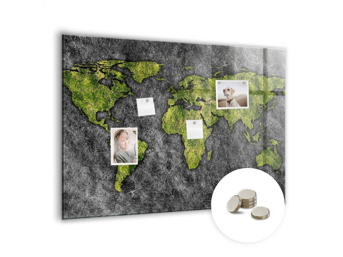 Quadro Magnético De Parede Mapa-múndi Para O Quarto Das Crianças Espelharte (100x70 Cm)