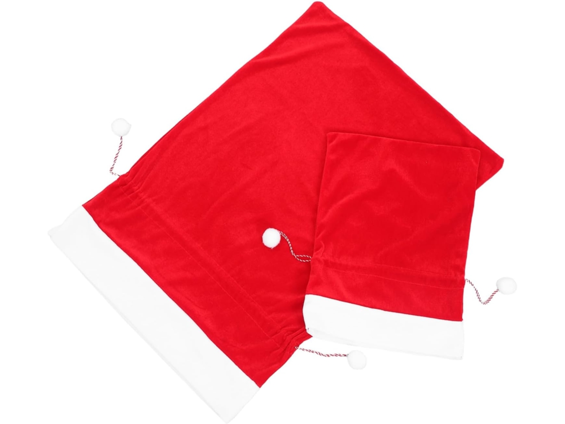 2 Sacolas De Natal Vermelhas Com Cordão Para Presente, Reutilizáveis, Para Embalar Joias E Doces.