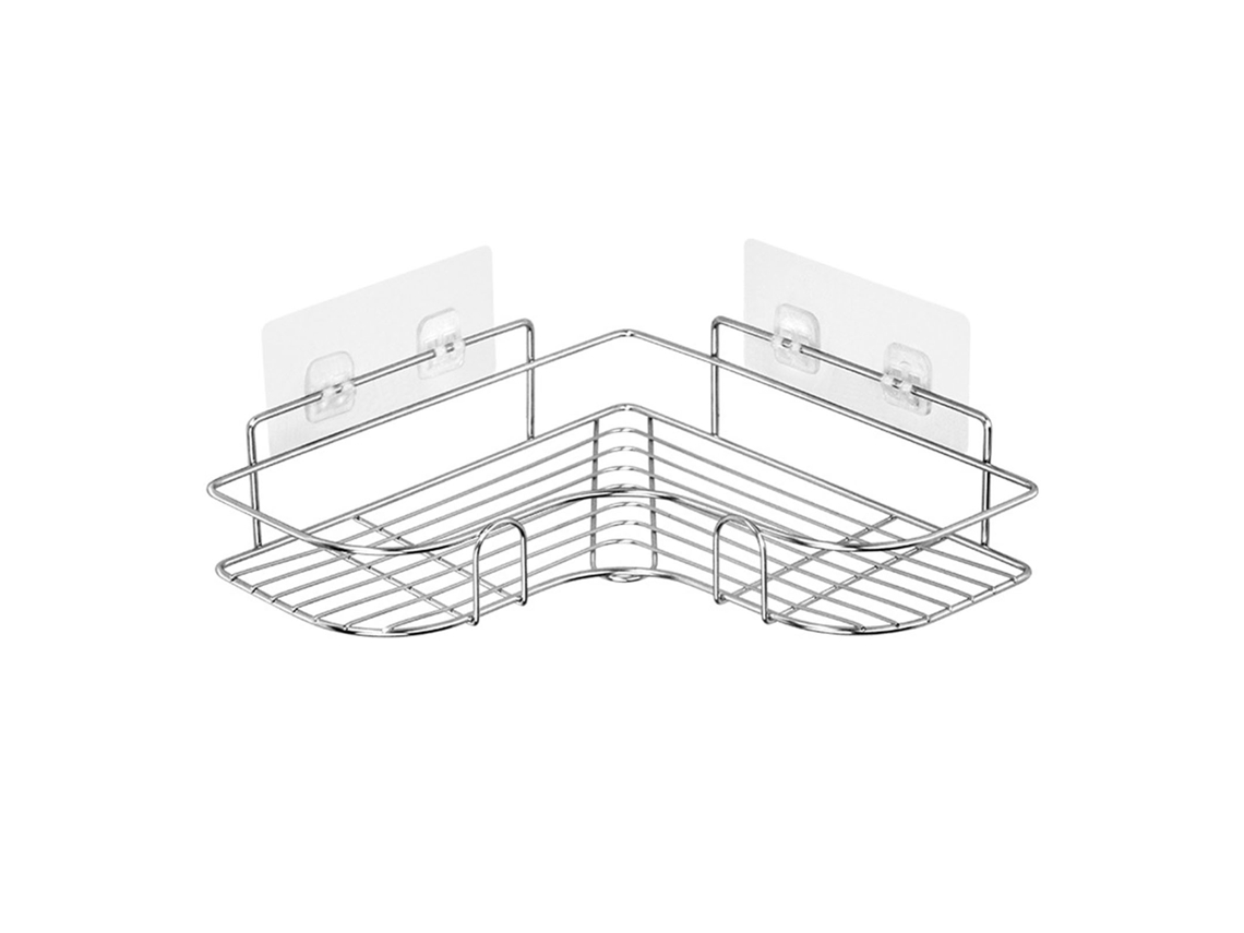 Organizador De Canto Para Chuveiro Em Aço Inoxidável Adesivo Coração Triângulo Formato Economia De Espaço Prateleira De Canto Para Chuveiro Para Banhe
