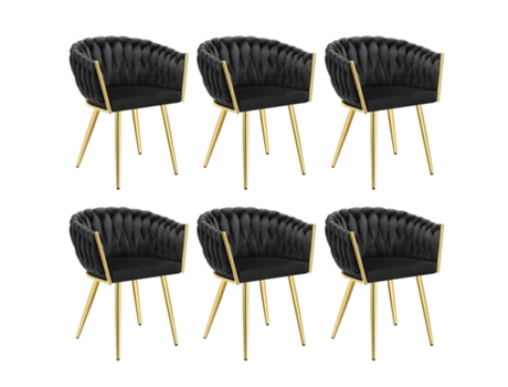 Conjunto De Cadeiras Astano Veludo, Design De Nó Tectake