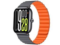 Bracelete Para Redmi Watch 6 / 5 / 4 - Silicone Macio - Fecho Magnético Cinza E Laranja