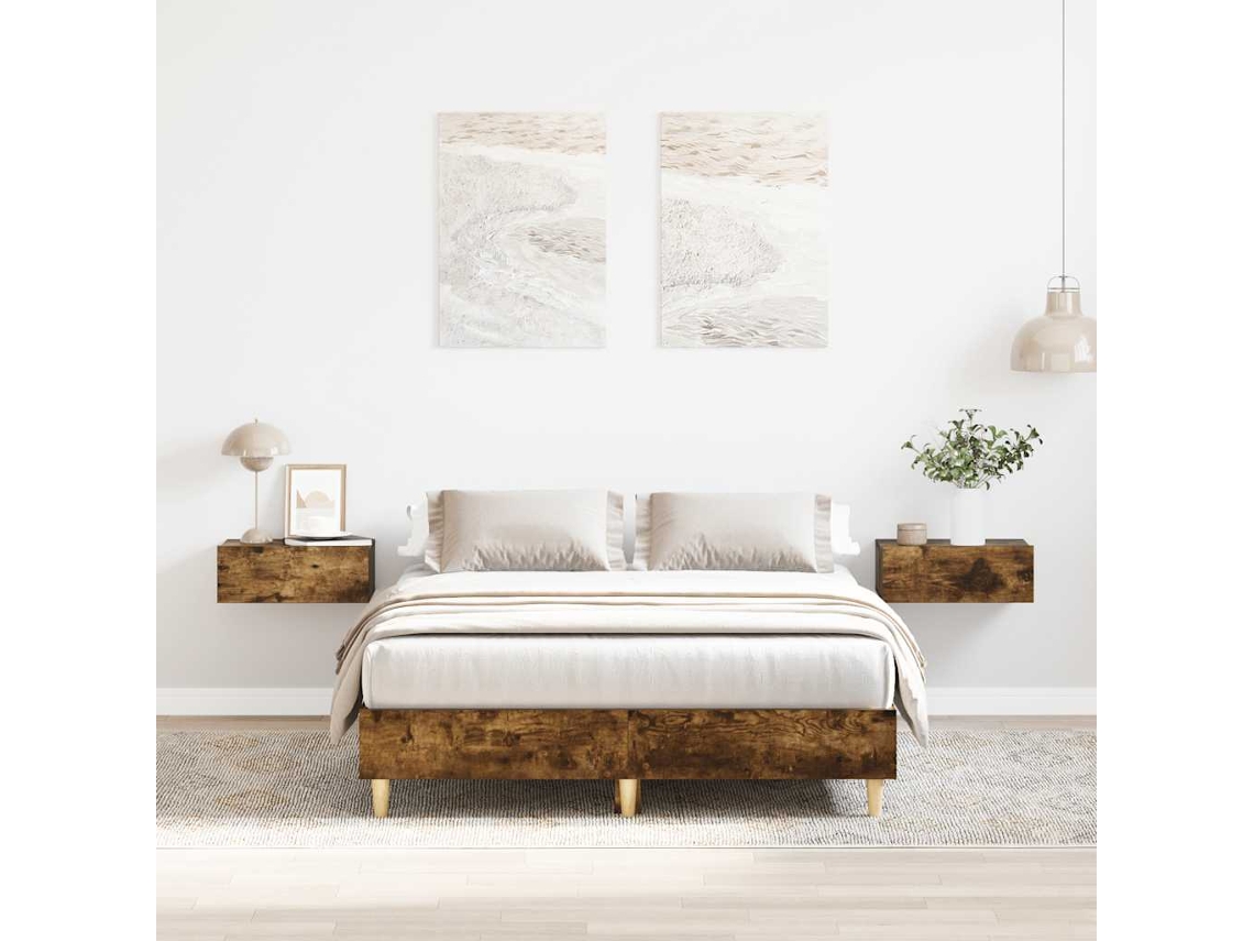 Vidaxl Estrutura De Cama Sem Colchão 120x190 Cm Carvalho Fumado