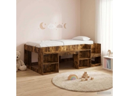 Vidaxl Estrutura De Cama Infantil Com Armazenamento Carvalho Fumado