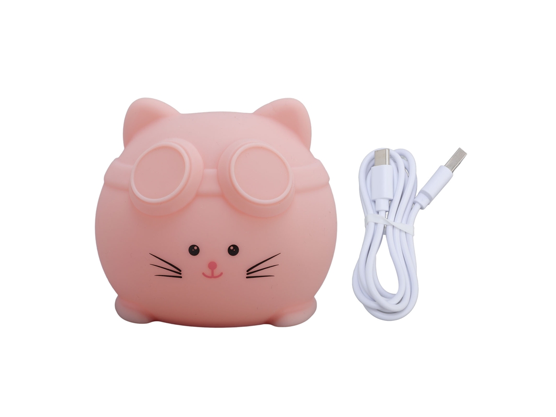 Rebe-lâmpada Noturna Infantil De Silicone Recarregável Com Controle Por Toque, 3 Níveis De Brilho, Usb, Led, Para Quarto Rosa