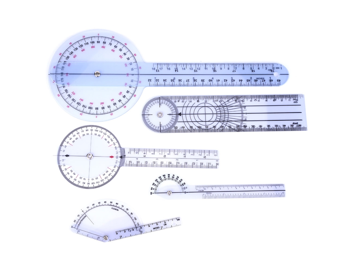 5pcs Goniómetro Médico Espinal 360° Régua Ângulo 6/8/10 polegadas S/MARCA