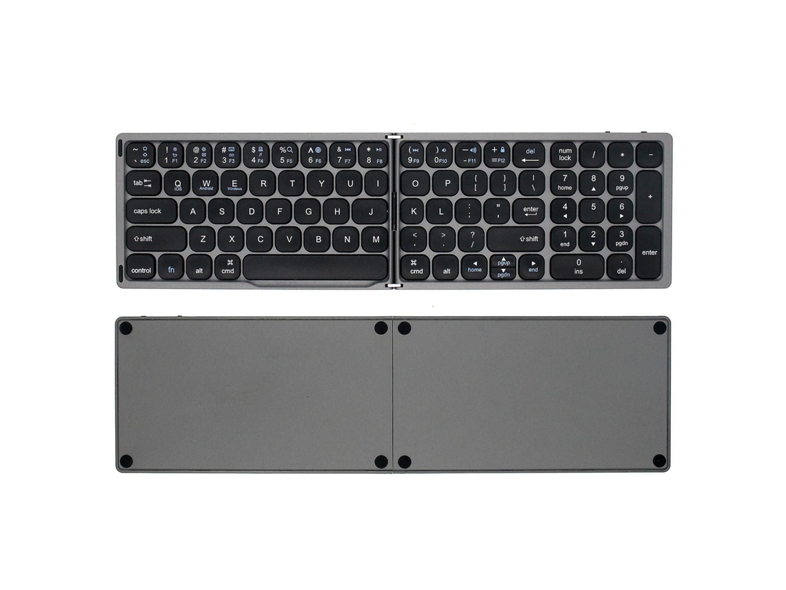 Teclado 81 Bluetooth Sem Fio Dobrável Compatível Com Tablet E Smartphone