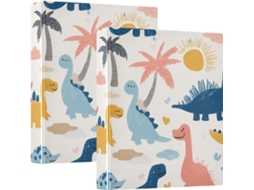 Macarrão infantil divertido com estampa de dinossauro da praia, 3,8 cm, 1,5 polegadas, 3 anéis com saquinhos internos, embalagem