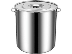 Panela Grande De Aço Inoxidável De 45 Cm, Resistente, Com Tampa, Ideal Para Uso Doméstico E Em Restaurantes.