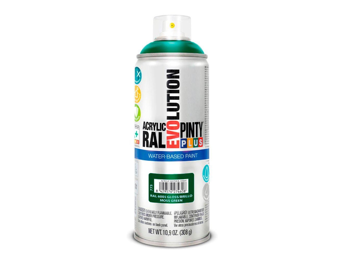 Pintyplus Tinta Spray Verde Musgo Evolution Water-Based 520Cc Ral 6005