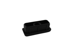 Topo Rectangular Interior Plástico Preto 60x20mm (liso)