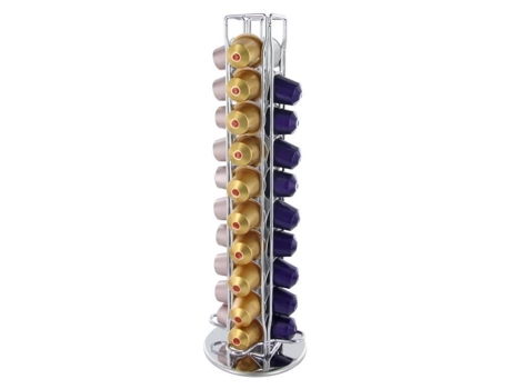Porta cápsulas - SABOR E DEGUSTAÇÃO - Giratório - 40 Cápsulas - Metal - Design Contemporâneo