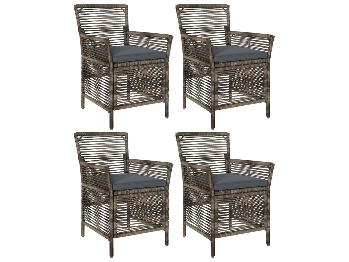 Maison Exclusive - Cadeira Para Exterior 4 Pcs Cinza E Cinza Escuro Vime Pe