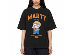 Rockinstone Back To The Future Movie Marty Cartoon Character Black Adult T-shirt Size:s