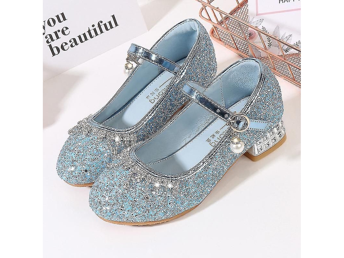 Chinelos de Cristal Luxuosos, Princesa, Strass, Festas, Casamentos Azul | S/MARCA