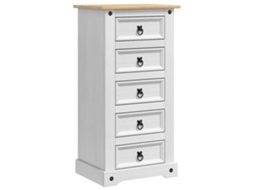 Conjunto 1 Criado-mudo Vidaxl Branco Madeira De Pinho Maciça (53 X 39 X 103 Cm)