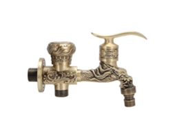 Faucete Mural Antigo Com 2 Tomadas Padrão Dragão Fauces Bronze Para Máquina Lavar