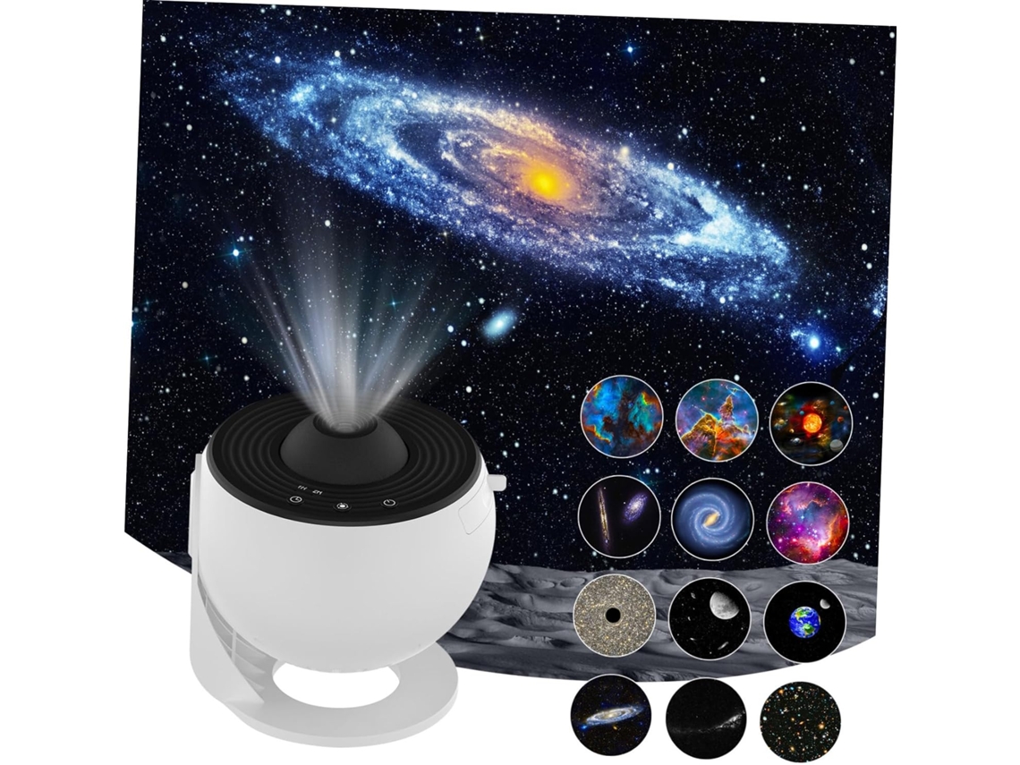 Projetor White Star para Quarto com 12 Discos de Filme, Lua e Padrões Lunares. SFUSHOS