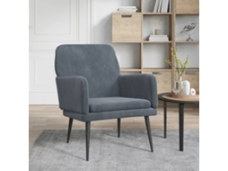 Vidaxl Cadeira C/ Apoio De Braços 62x79x79 Cm Veludo Cinzento-escuro
