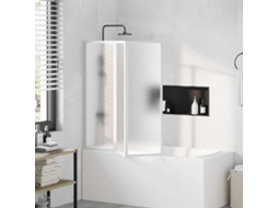 Painel De Vidro Dobrável Para Duche 3 Peças 117 X 120 Cm