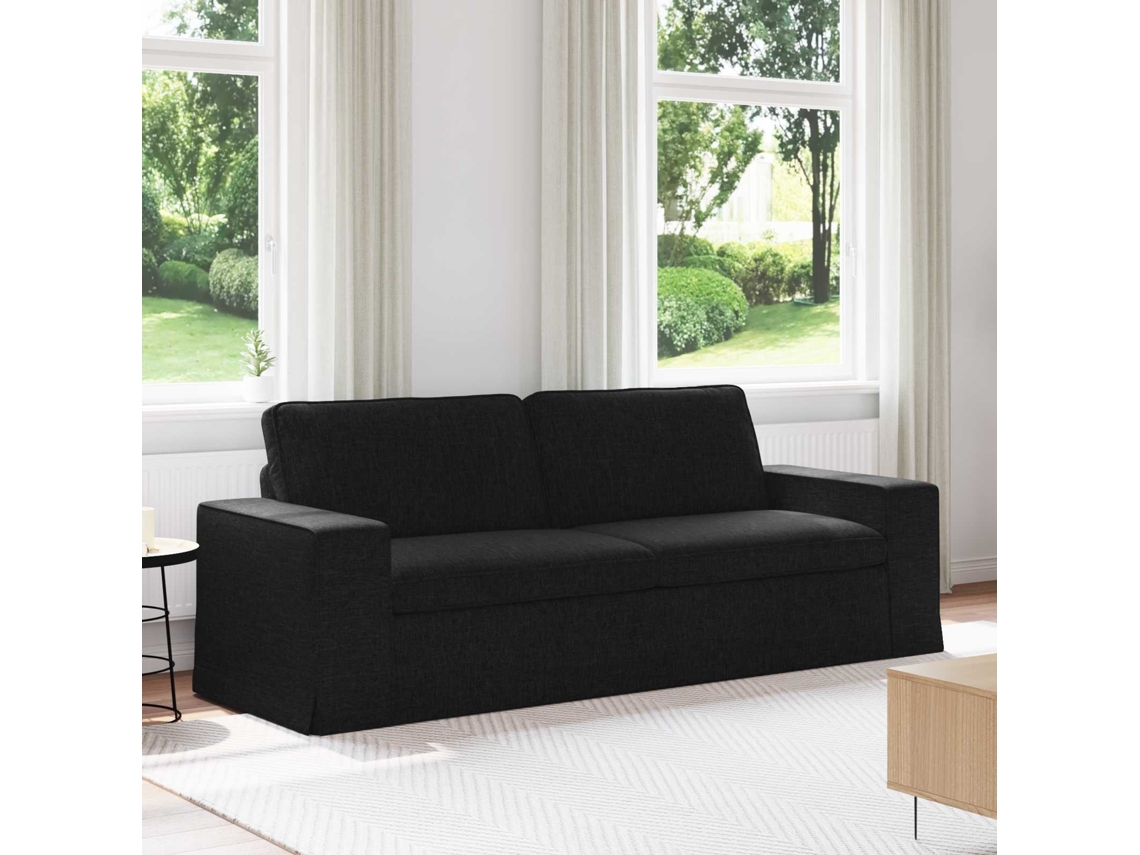 Vidaxl Sofá Preto 222 X 80 X 82 Cm Tecido