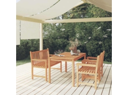 Vidaxl 4 Pcs Conjunto De Jantar P/ Jardim Madeira De Teca Maciça