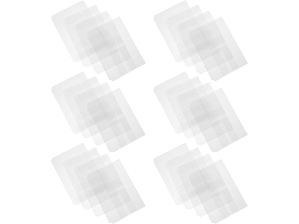 Pastas organizadoras transparentes e impermeáveis em PVC, tamanho A5, com 6 folhas, pacote com 24 unidades. Ideais para...