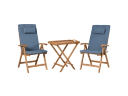 Conjunto Bistrô Beliani Java Premiuim De Madeira De Acácia Azul 68x45x73
