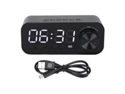 Relógio Bluetooth com funções de alarme, display de relógio e espelho LED EOOCOO