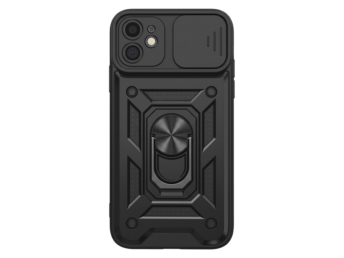 Capa Para Iphone 11 Com Proteção De Câmara Deslizante E Anel Suporte Magnético