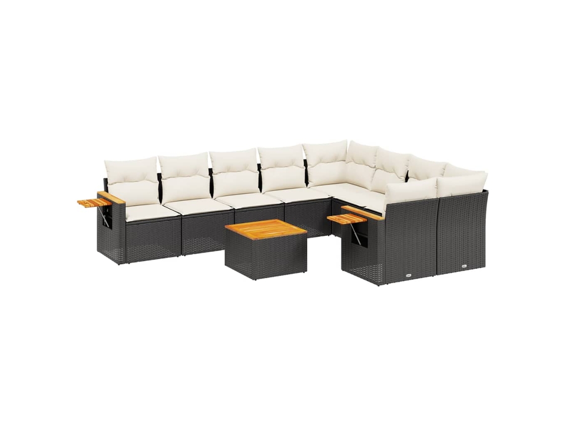 Garden Sofa Set, Garden Sofa Sets Vidaxl Preto Rattan / Vime (n/a)