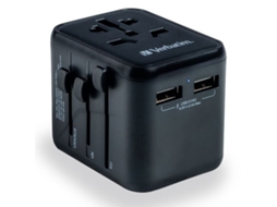 Carregador De Viagem Verbatim 2xusb, A Ue/reino Unido/eua, Preto