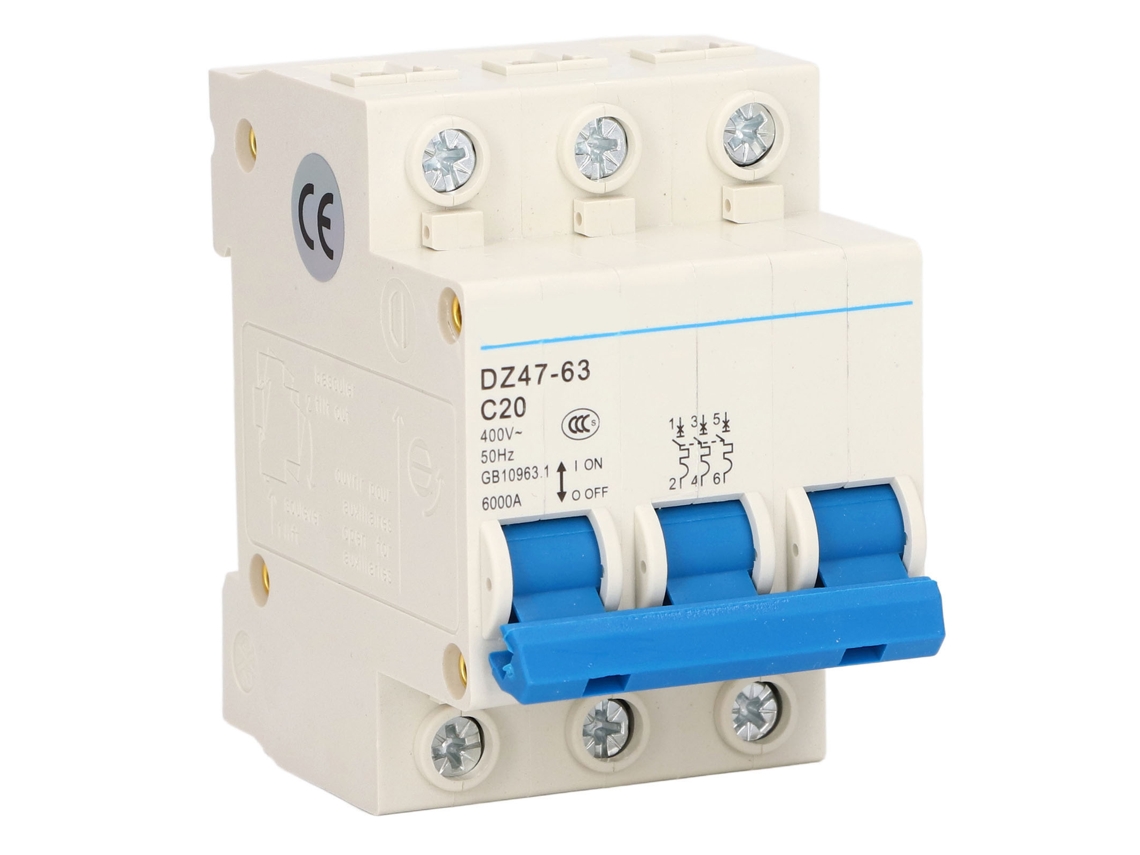 Disjuntor Automático Trifásico 20a 400v Proteção Contra Curto-circuito Para Rail Din